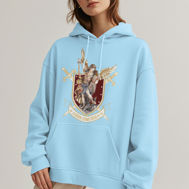 Christiandiscipleshop Classic Style Saint Michael the Archangel Fleece Lined Polyester Hoodie