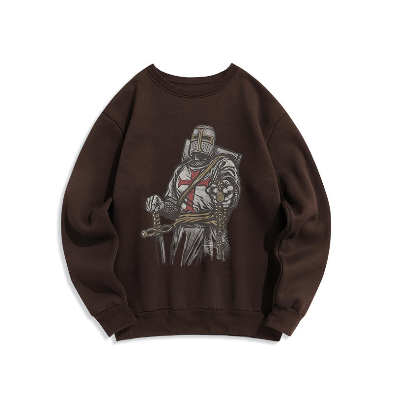 christiandiscipleshop Modern Style Crusader's Valor and Faith Fleece Lined Polyester Sweatshirt
