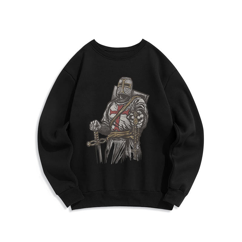 christiandiscipleshop Modern Style Crusader's Valor and Faith Fleece Lined Polyester Sweatshirt