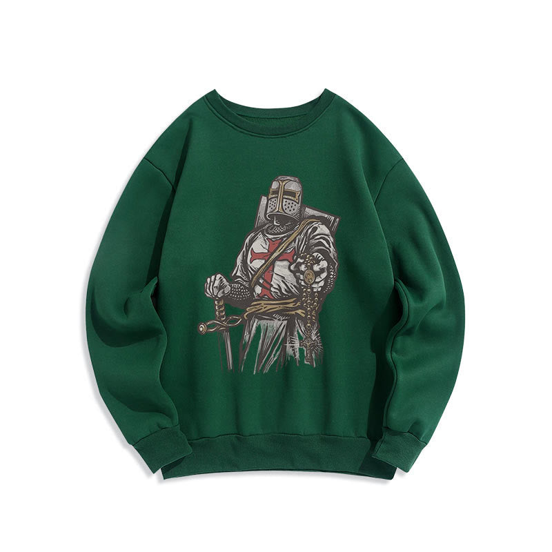 christiandiscipleshop Modern Style Crusader's Valor and Faith Fleece Lined Polyester Sweatshirt