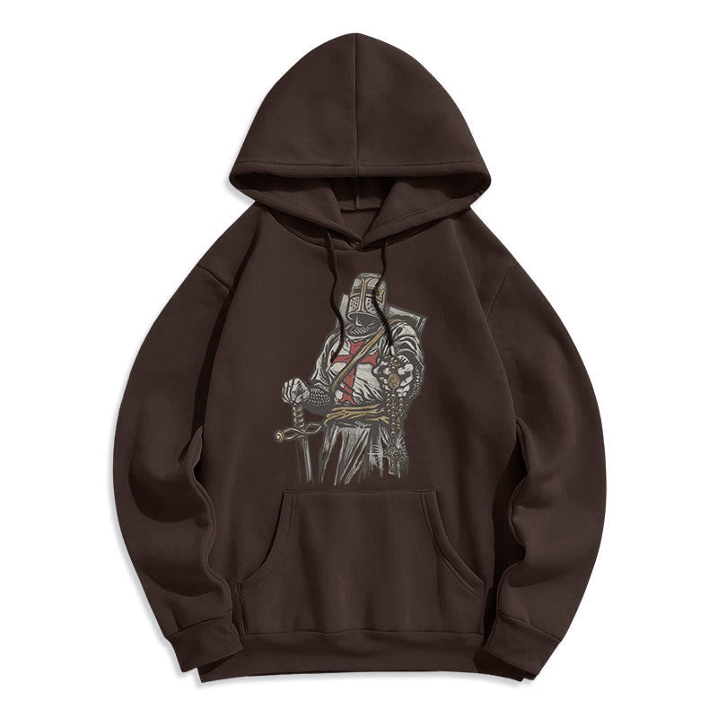 christiandiscipleshop Modern Style Crusader's Valor and Faith Fleece Lined Polyester Hoodie