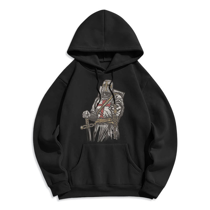 christiandiscipleshop Modern Style Crusader's Valor and Faith Fleece Lined Polyester Hoodie