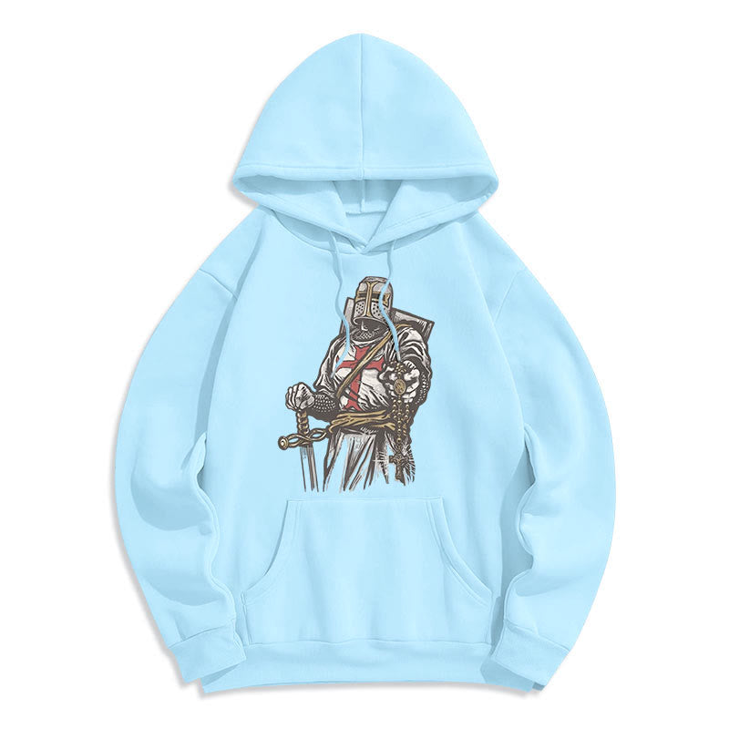 christiandiscipleshop Modern Style Crusader's Valor and Faith Fleece Lined Polyester Hoodie