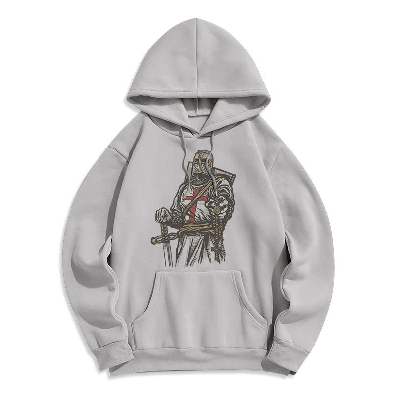 christiandiscipleshop Modern Style Crusader's Valor and Faith Fleece Lined Polyester Hoodie