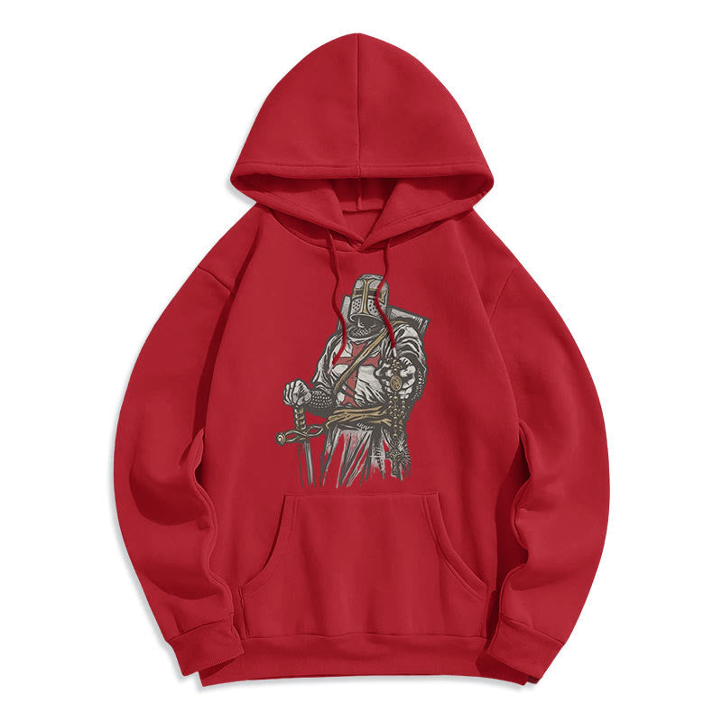 christiandiscipleshop Modern Style Crusader's Valor and Faith Fleece Lined Polyester Hoodie