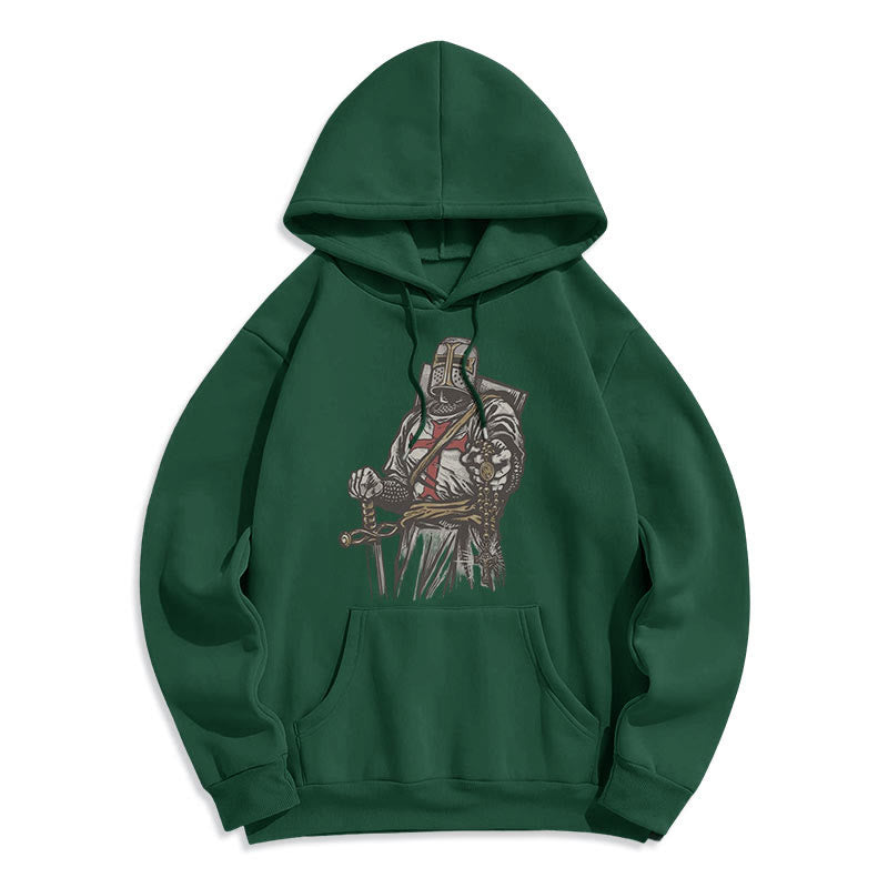 christiandiscipleshop Modern Style Crusader's Valor and Faith Fleece Lined Polyester Hoodie