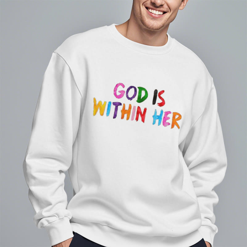 Christiandiscipleshop Quotation Style God Is Within Her Fleece Lined Polyester Sweatshirt