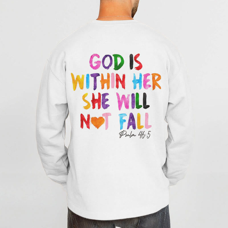 Christiandiscipleshop Quotation Style God Is Within Her Fleece Lined Polyester Sweatshirt