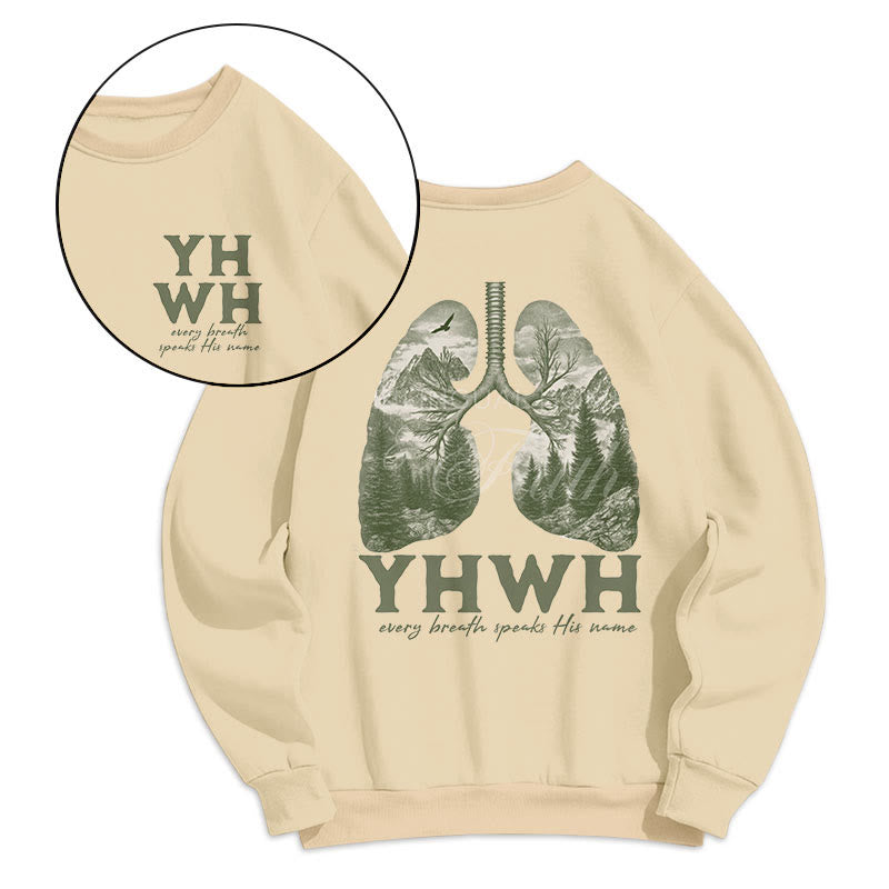 Christiandiscipleshop Quotation Style Every Breath Speaks His Name Fleece Lined Polyester Sweatshirt