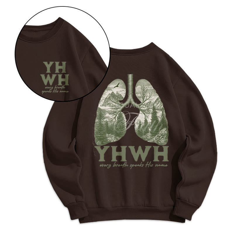 Christiandiscipleshop Quotation Style Every Breath Speaks His Name Fleece Lined Polyester Sweatshirt