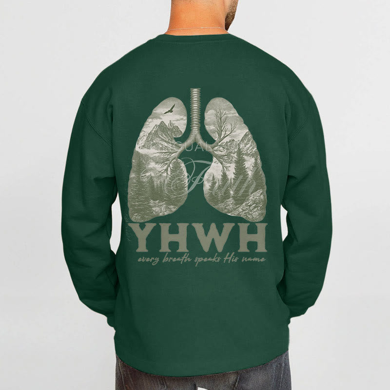 Christiandiscipleshop Quotation Style Every Breath Speaks His Name Fleece Lined Polyester Sweatshirt
