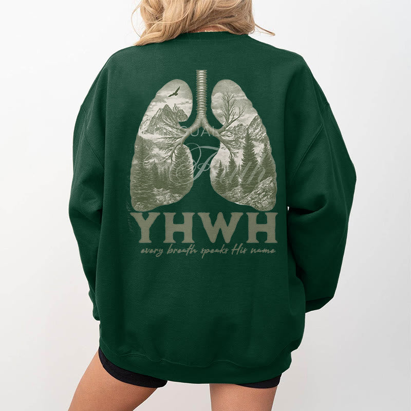 Christiandiscipleshop Quotation Style Every Breath Speaks His Name Fleece Lined Polyester Sweatshirt