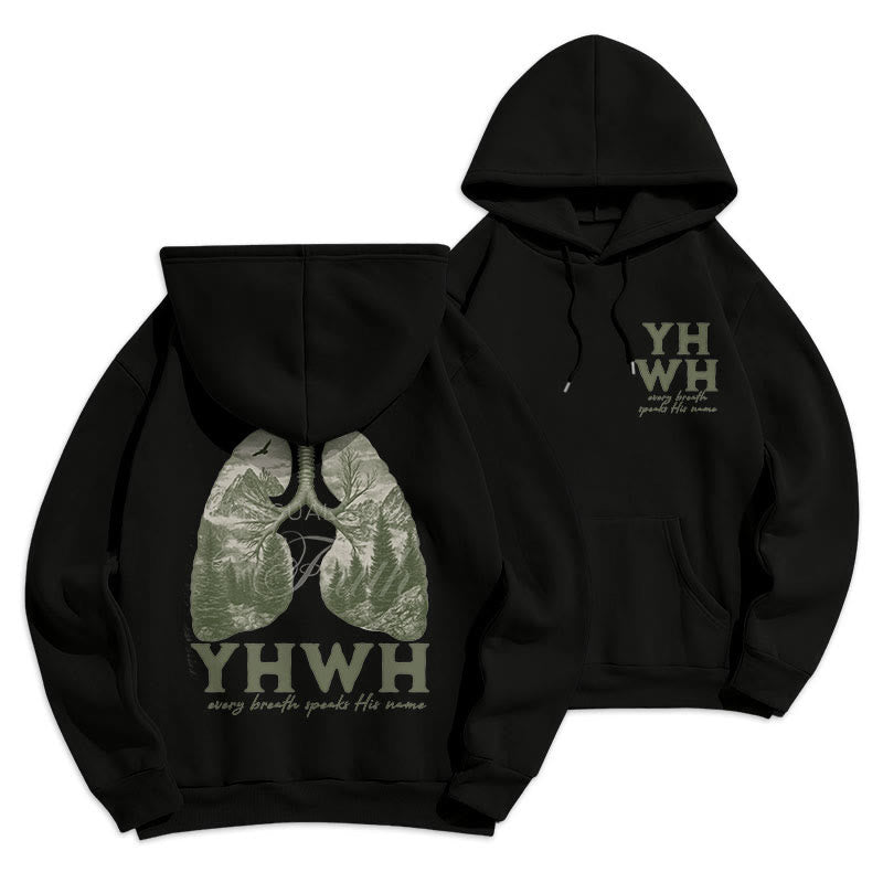 Christiandiscipleshop Quotation Style Every Breath Speaks His Name Fleece Lined Polyester Hoodie