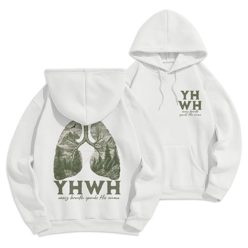 Christiandiscipleshop Quotation Style Every Breath Speaks His Name Fleece Lined Polyester Hoodie
