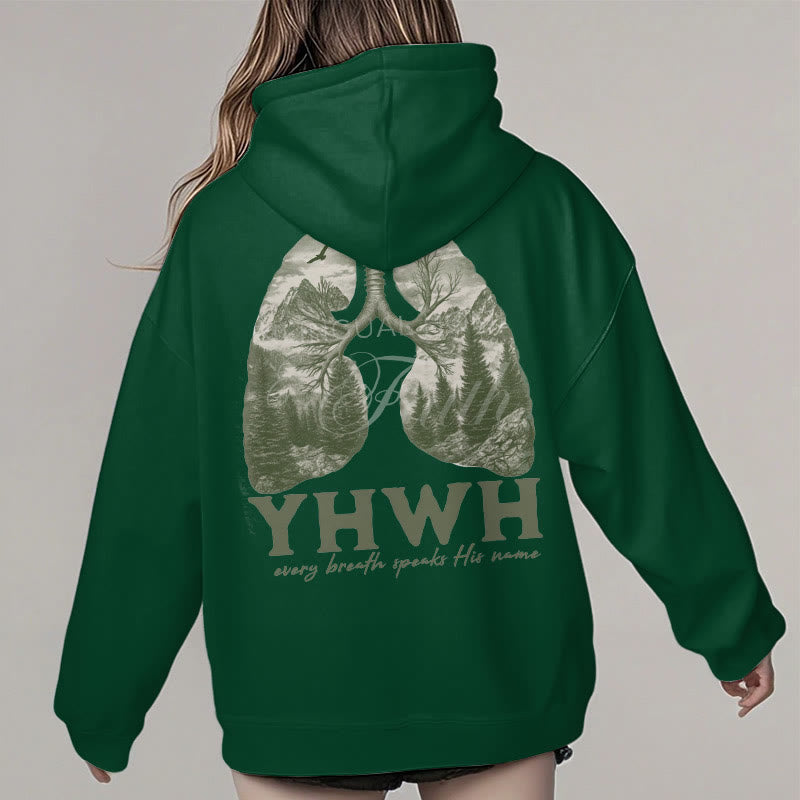 Christiandiscipleshop Quotation Style Every Breath Speaks His Name Fleece Lined Polyester Hoodie