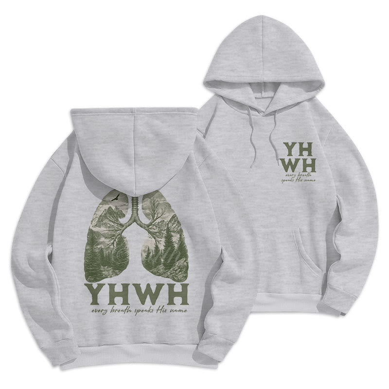 Christiandiscipleshop Quotation Style Every Breath Speaks His Name Fleece Lined Polyester Hoodie