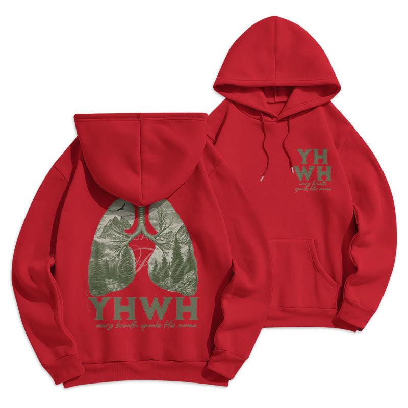 Christiandiscipleshop Quotation Style Every Breath Speaks His Name Fleece Lined Polyester Hoodie