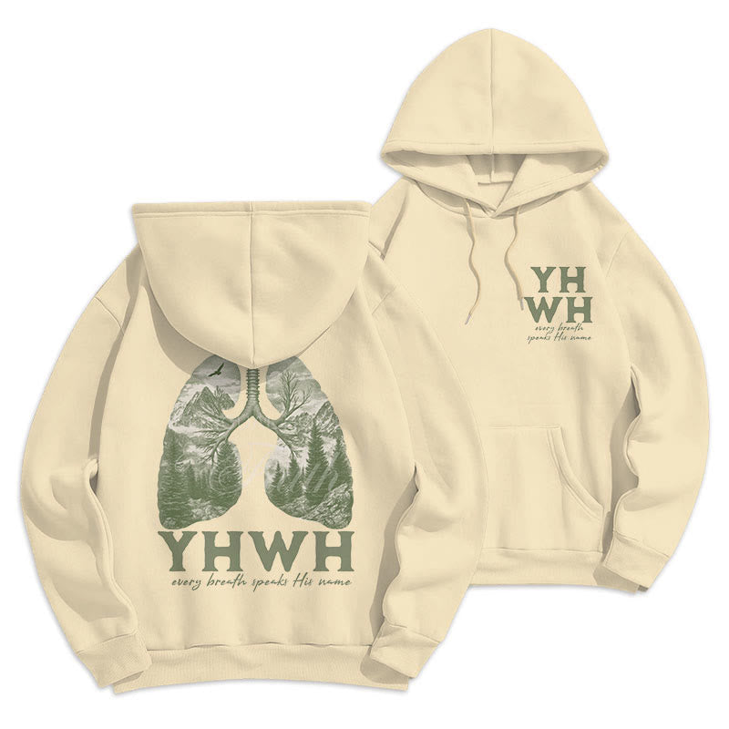 Christiandiscipleshop Quotation Style Every Breath Speaks His Name Fleece Lined Polyester Hoodie