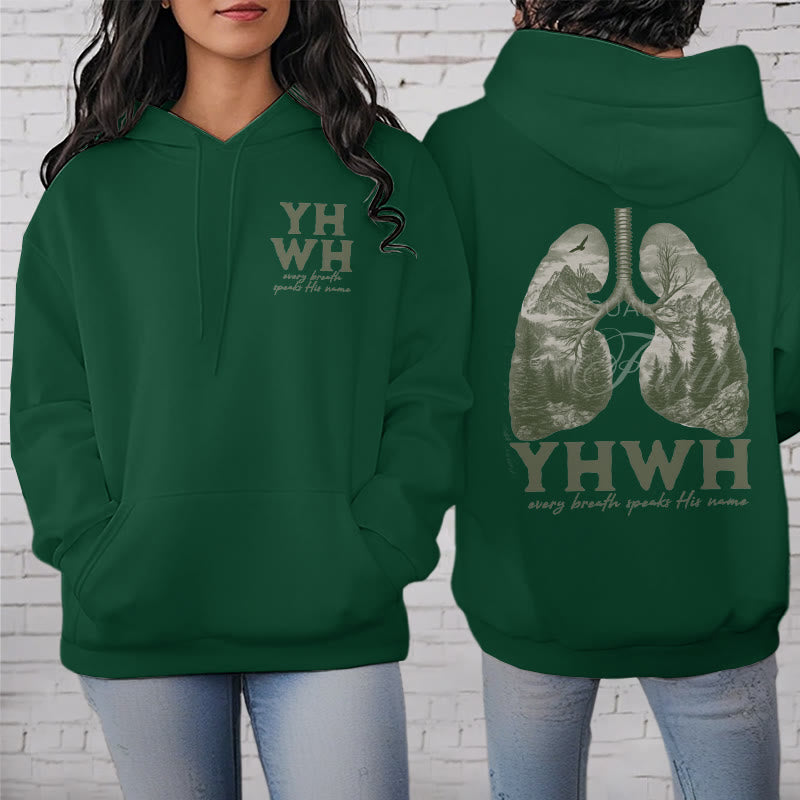 Christiandiscipleshop Quotation Style Every Breath Speaks His Name Fleece Lined Polyester Hoodie