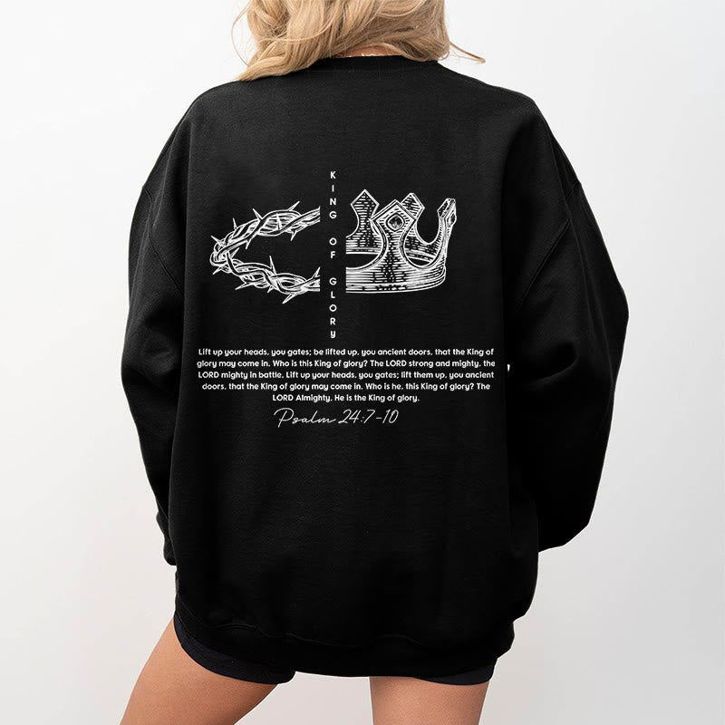 Christiandiscipleshop Quotation Style Jesus Is The King Fleece Lined Polyester Sweatshirt
