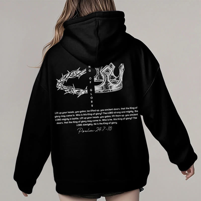 Christiandiscipleshop Quotation Style Jesus Is The King Fleece Lined Polyester Hoodie