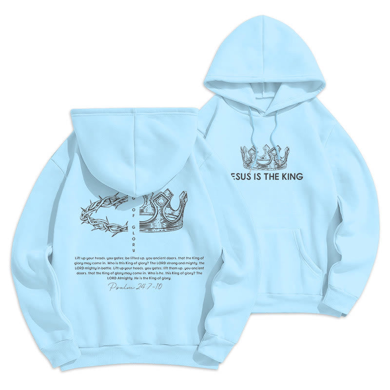 Christiandiscipleshop Quotation Style Jesus Is The King Fleece Lined Polyester Hoodie