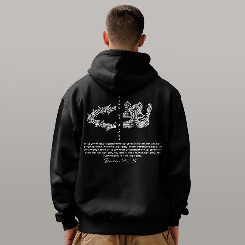 Christiandiscipleshop Quotation Style Jesus Is The King Fleece Lined Polyester Hoodie
