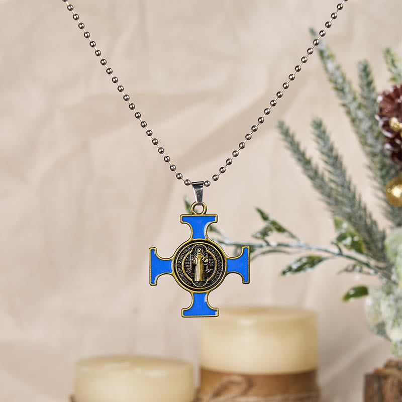 Christiandiscipleshop Classic Style Saint Benedict Cross Protection Pendant Necklace