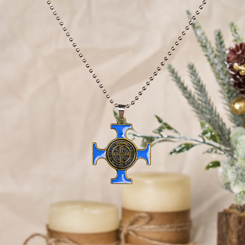 Christiandiscipleshop Classic Style Saint Benedict Cross Protection Pendant Necklace
