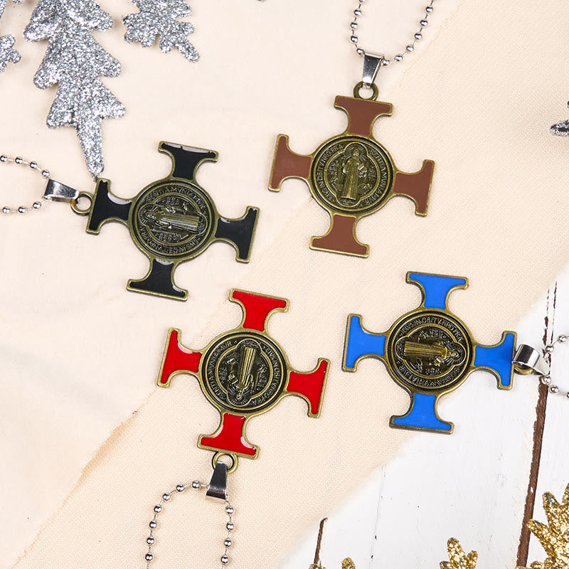 Christiandiscipleshop Classic Style Saint Benedict Cross Protection Pendant Necklace