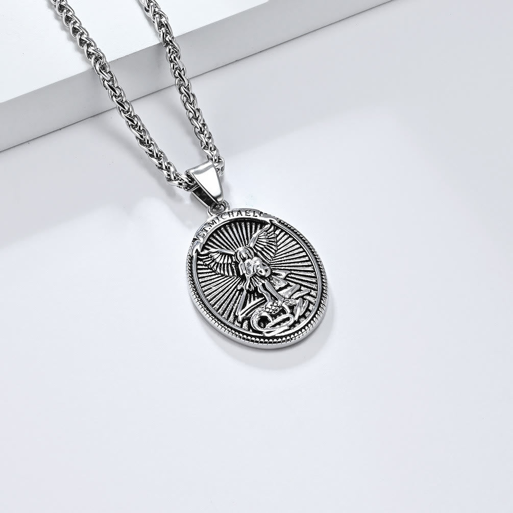 Christiandiscipleshop Classic Style Saint Michael Archangel Ephesians 6:10 Pendant Necklace
