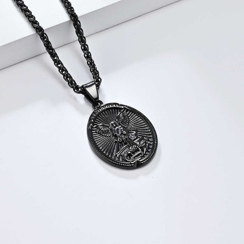 Christiandiscipleshop Classic Style Saint Michael Archangel Ephesians 6:10 Pendant Necklace