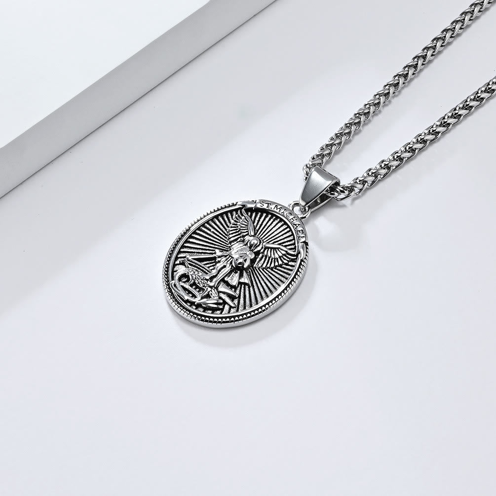 Christiandiscipleshop Classic Style Saint Michael Archangel Ephesians 6:10 Pendant Necklace