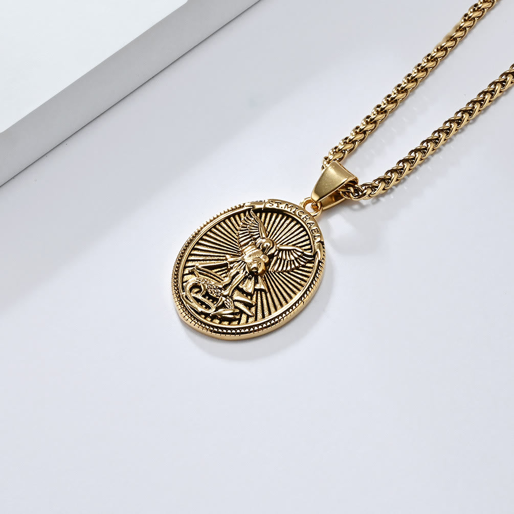 Christiandiscipleshop Classic Style Saint Michael Archangel Ephesians 6:10 Pendant Necklace