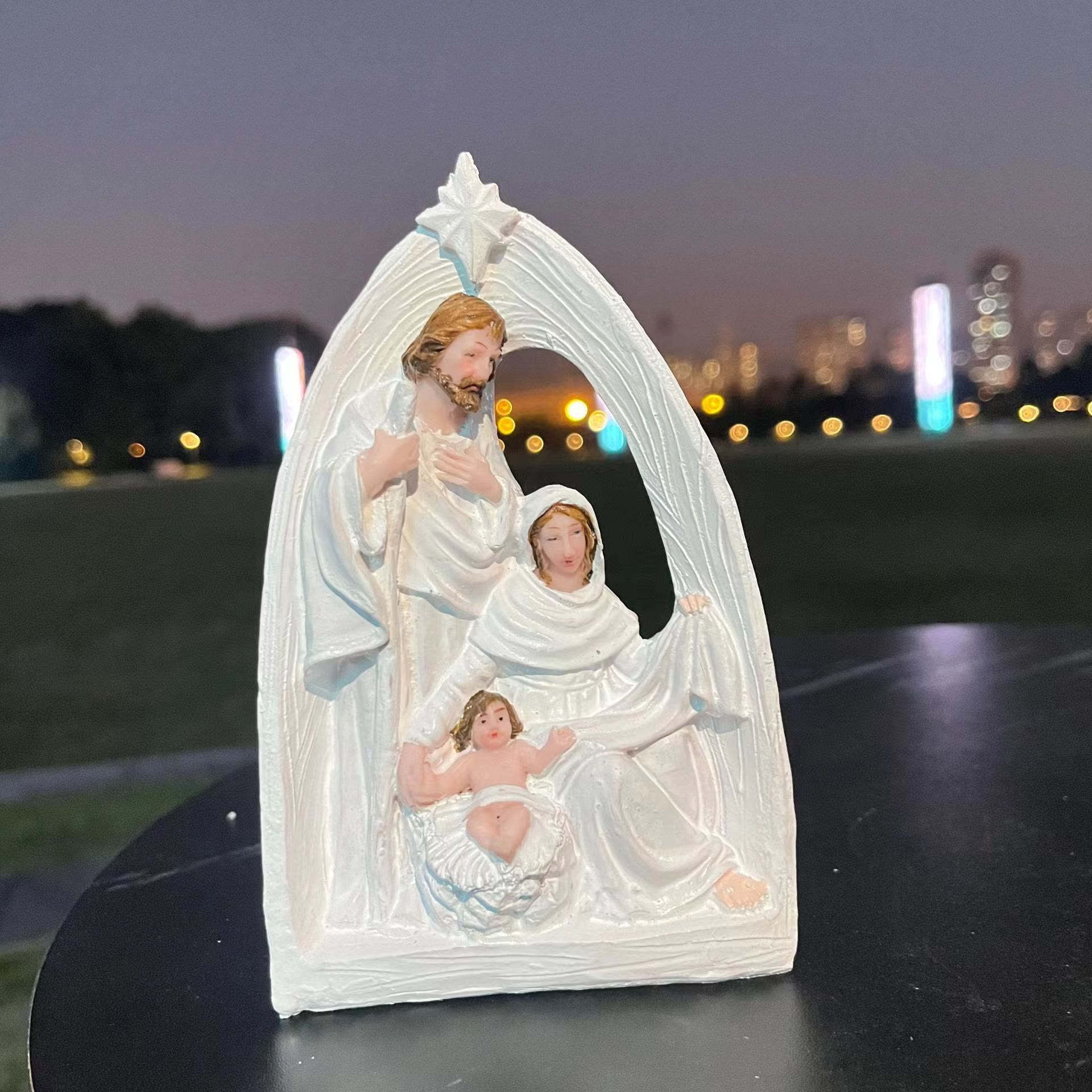 Christiandiscipleshop Classic Style Holy Family Nativity Scene Desktop Decorations Ornament