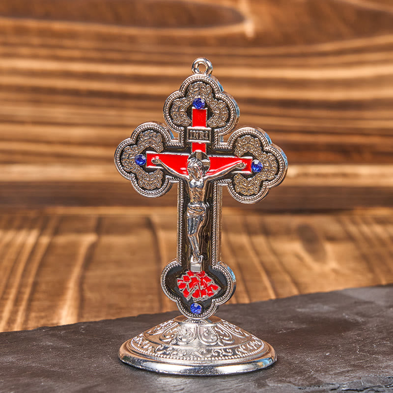 Christiandiscipleshop Retro Classic Style Radiant Ornate Crucifix Stand Desktop Ornaments