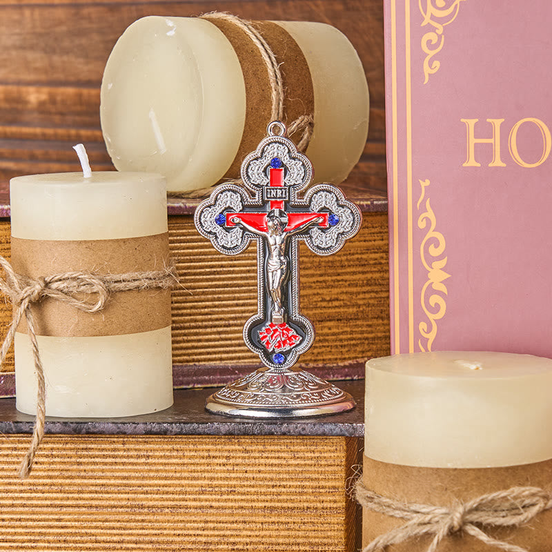 Christiandiscipleshop Retro Classic Style Radiant Ornate Crucifix Stand Desktop Ornaments
