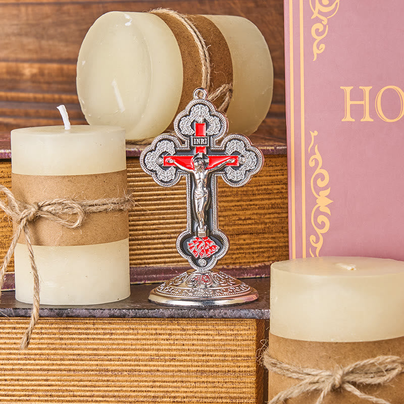 Christiandiscipleshop Retro Classic Style Radiant Ornate Crucifix Stand Desktop Ornaments