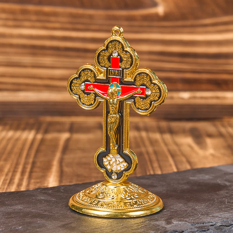 Christiandiscipleshop Retro Classic Style Radiant Ornate Crucifix Stand Desktop Ornaments