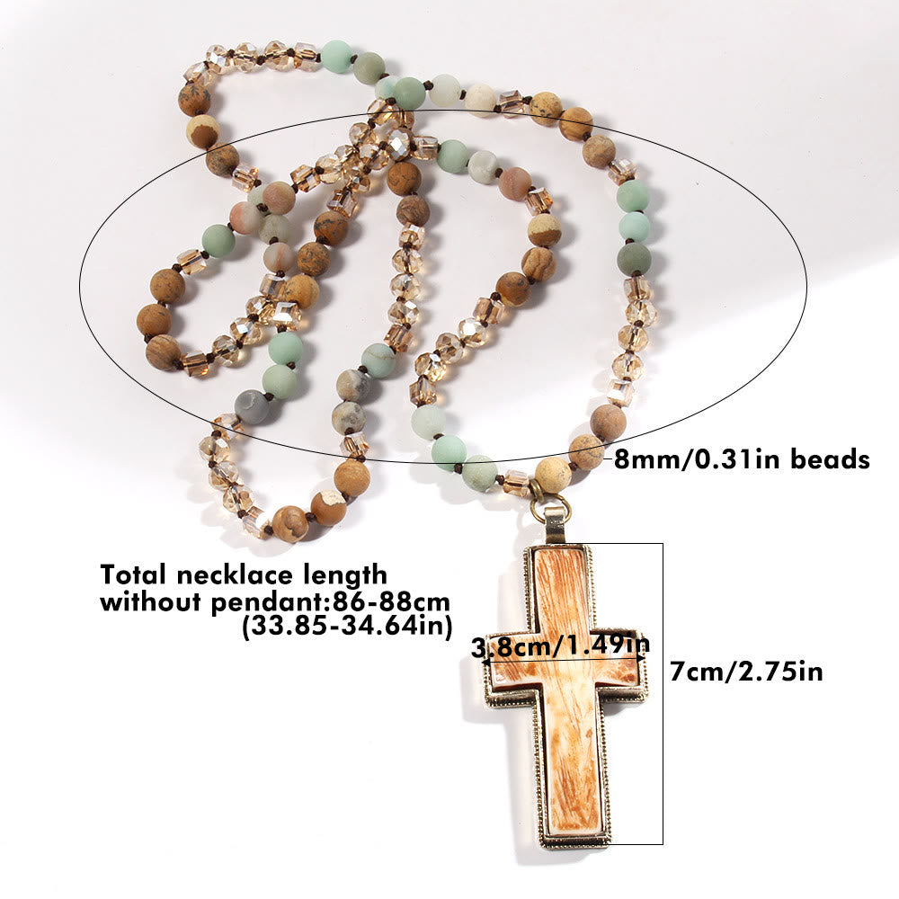 Christiandiscipleshop Classic Style Graceful Devotion Beaded Cross Necklace