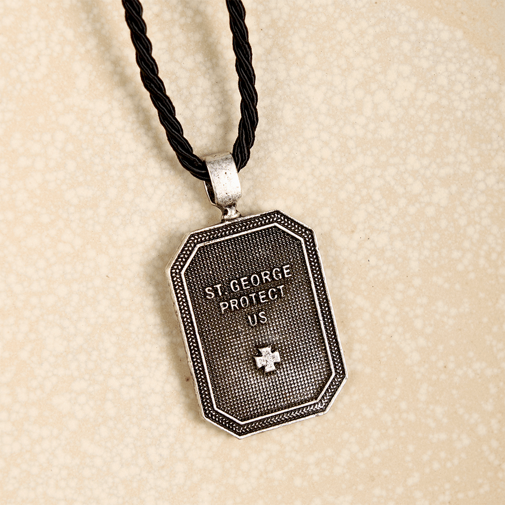 Christiandiscipleshop Classic Style Saint George and the Dragon Pendant Protection Prayer Necklace