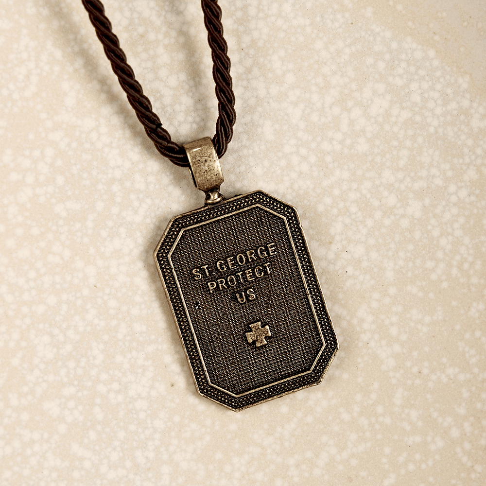 Christiandiscipleshop Classic Style Saint George and the Dragon Pendant Protection Prayer Necklace