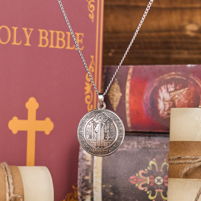Christiandiscipleshop Classic Style Crafted St. Benedict Symbol Pendant Necklace(3 color)