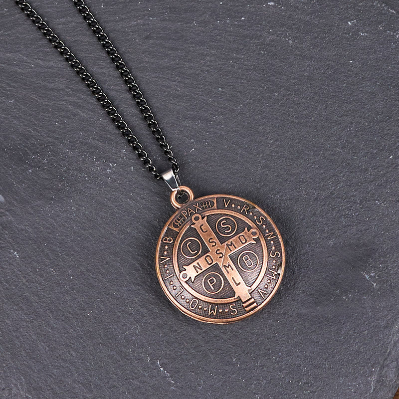 Christiandiscipleshop Classic Style Crafted St. Benedict Symbol Pendant Necklace(3 color)