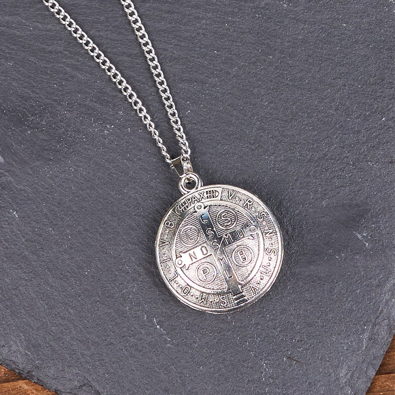 Christiandiscipleshop Classic Style Crafted St. Benedict Symbol Pendant Necklace(3 color)