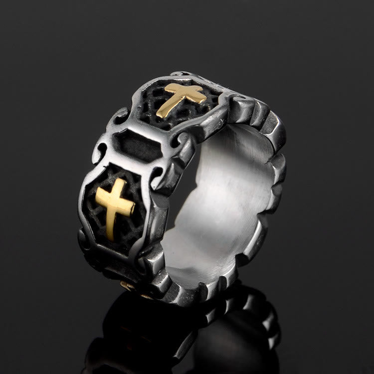 christiandiscipleshop Modern Style Sacred Cross Elegant Pattern Ring