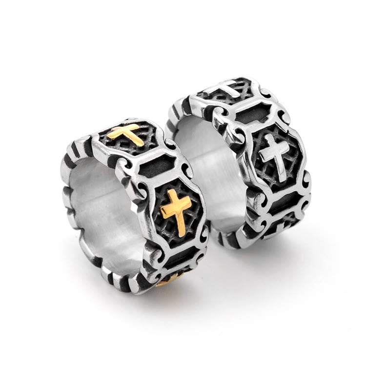 christiandiscipleshop Modern Style Sacred Cross Elegant Pattern Ring
