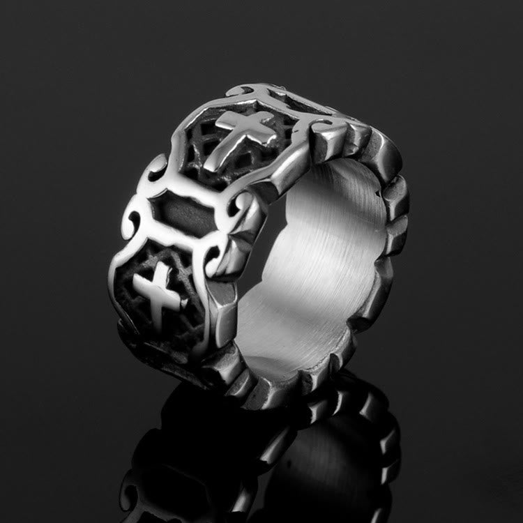 christiandiscipleshop Modern Style Sacred Cross Elegant Pattern Ring
