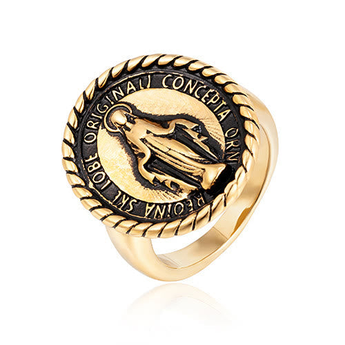 Christiandiscipleshop Classic Style Virgin Mary Medallion Blessing Ring