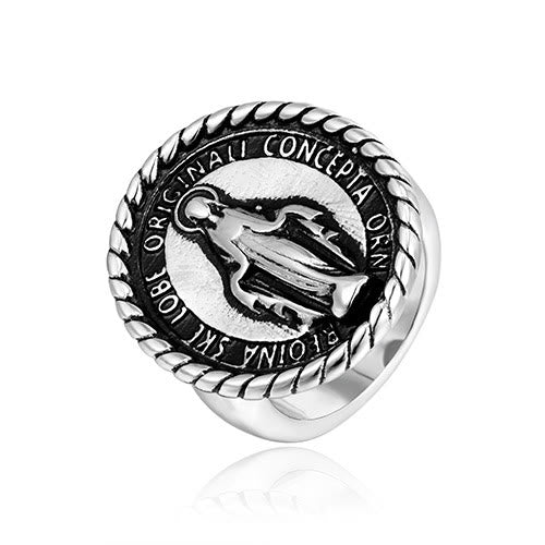Christiandiscipleshop Classic Style Virgin Mary Medallion Blessing Ring
